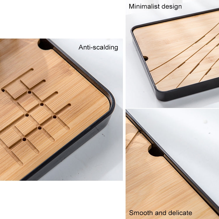 Bamboo Heat Insulation Portable Tea Tray Tea Table, Size: 35x23x3.2cm