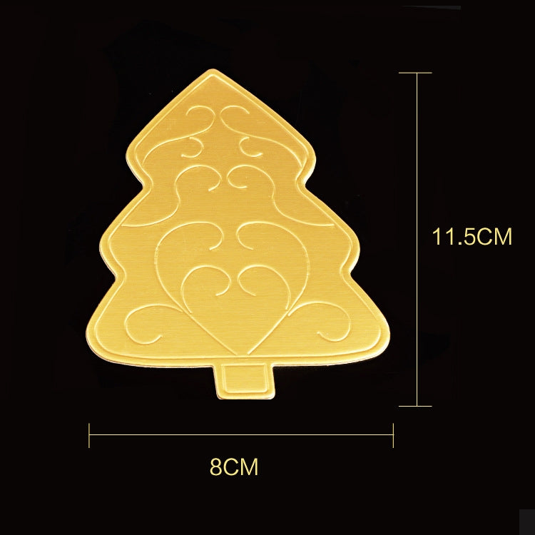 1000 PCS Christmas Tree Cake Cardboard Pad Thick Rigid Golden Cake Mousse Cake Mat