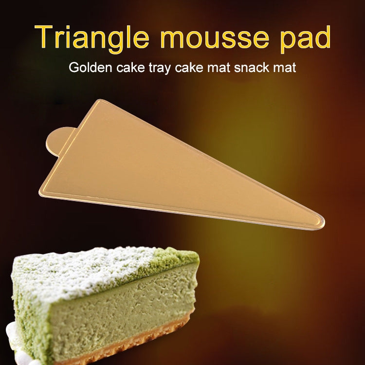 100 / Pack Small Triangle Cake Cardboard Pad Thick Rigid Golden Cake Mousse Cake Mat