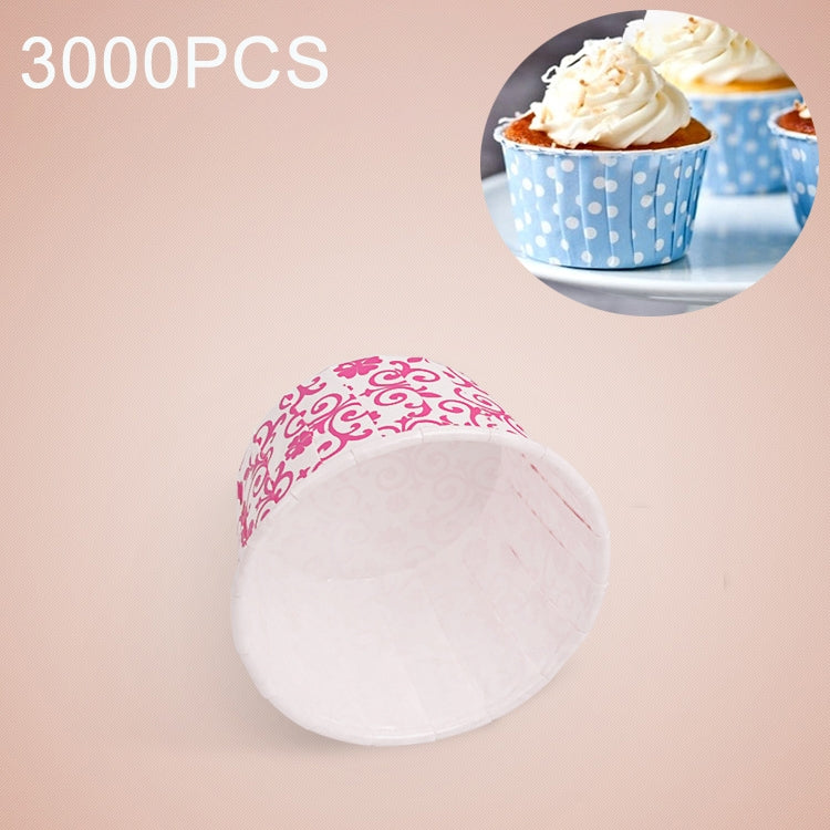 3000 PCS Floral Pattern Round Lamination Cake Cup Muffin Cases Chocolate Cupcake Liner Baking Cup, Size: 5.8 x 4.4  x 3.5cm