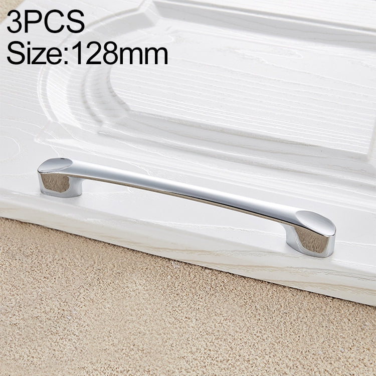 3 PCS 6225_128 Bright Chrome Zinc Alloy Polished Bathroom Cabinet Handle