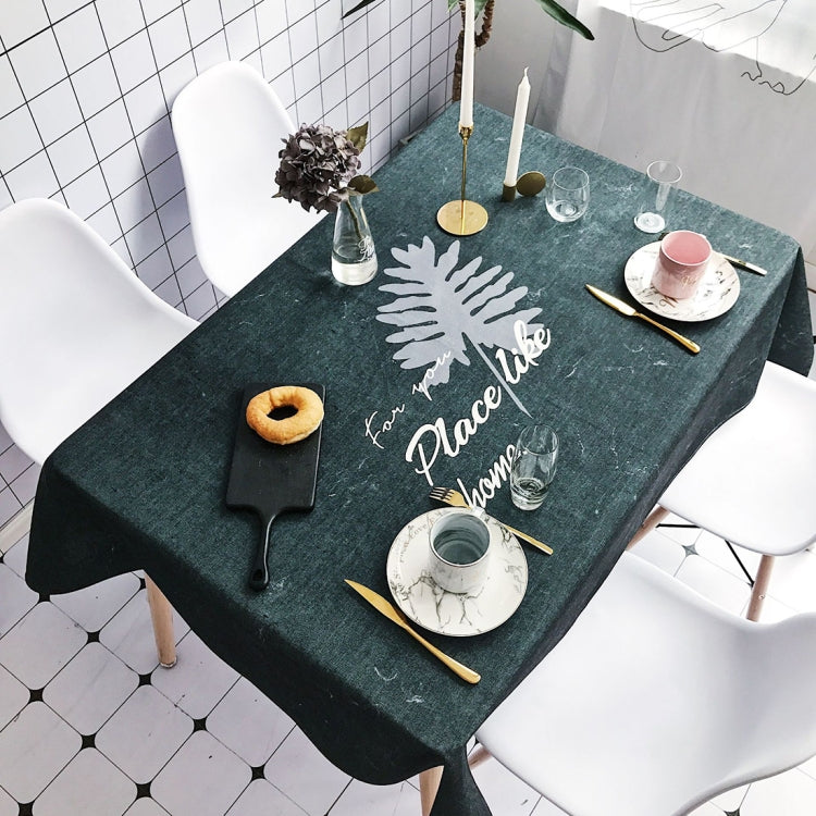 Leaf Pattern Waterproof Anti-scalding Rectangle Cotton and Linen Table Cloth, Size: 200 x 140cm