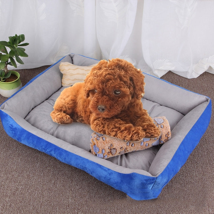 Dog Bone Pattern Big Soft Warm Kennel Pet Dog Cat Mat Blanket, with Blanket Size: L, 80Ã—60Ã—15cm