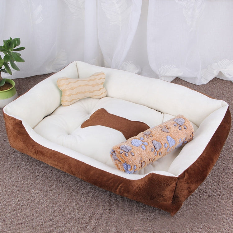 Dog Bone Pattern Big Soft Warm Kennel Pet Dog Cat Mat Blanket, with Blanket Size: XXL, 120Ã—90Ã—18cm