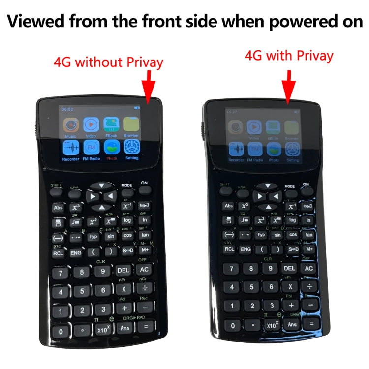 2.4 inch Display Screen Anti-peeping Scientific Calculator, Support Sound Recording / Radio / Music & Video Playing