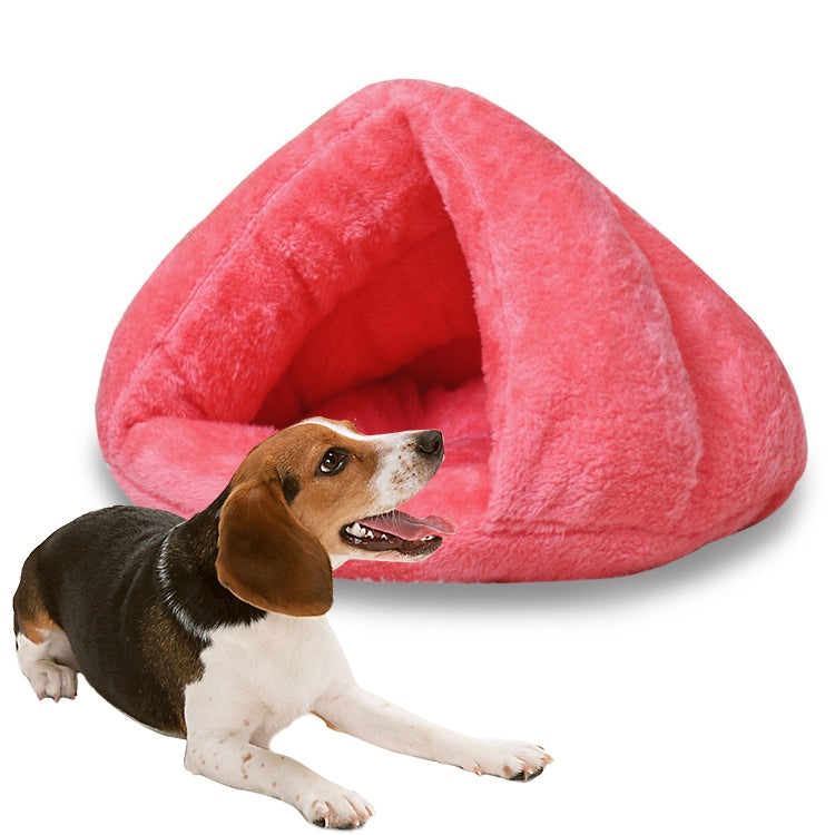 Triangular Cat Kennel Warm Thicken Mongolian Yurt Pet Dogs Cats House Size: L, 45Ã—45Ã—33cm