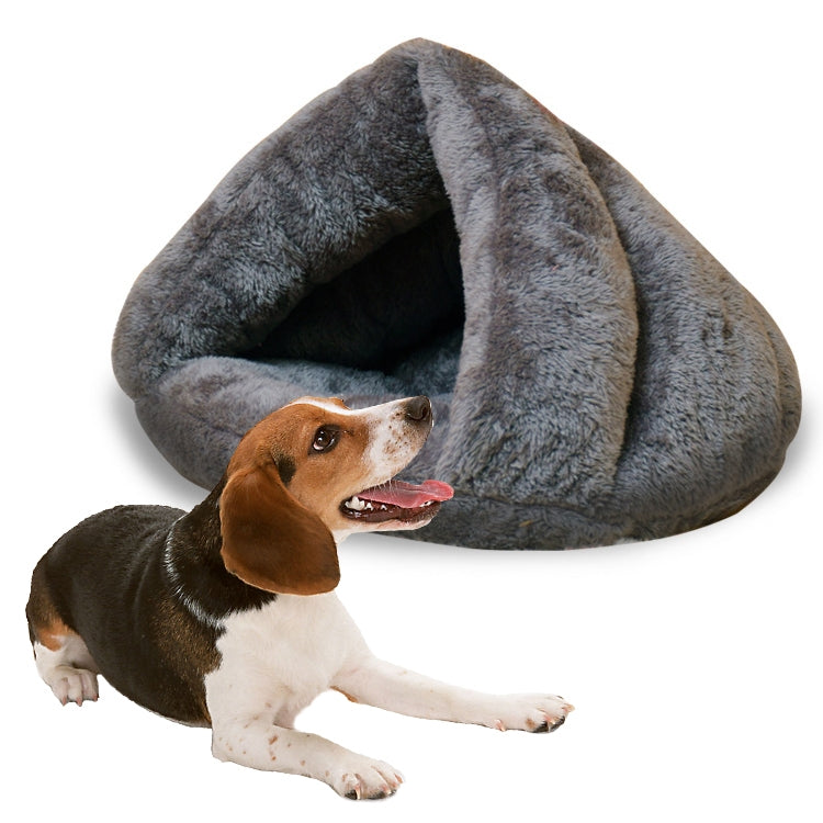 Triangular Cat Kennel Warm Thicken Mongolian Yurt Pet Dogs Cats House Size: L, 45Ã—45Ã—33cm