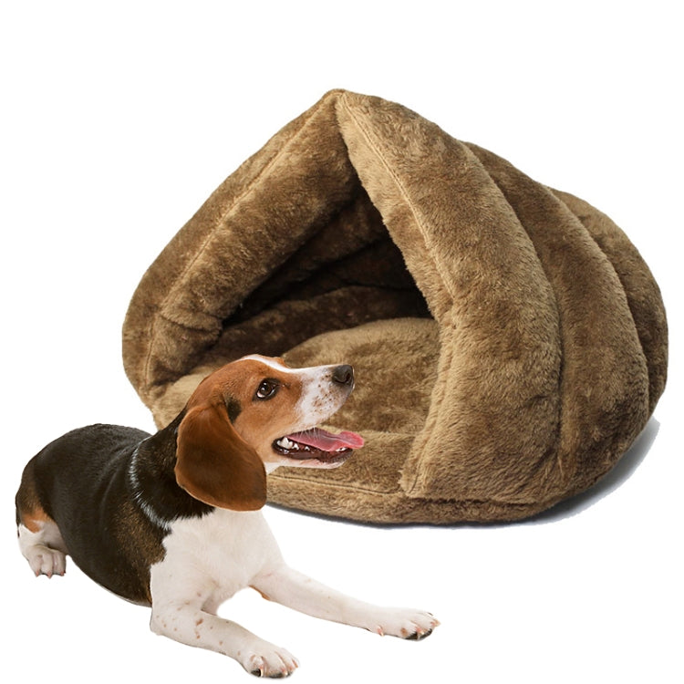 Triangular Cat Kennel Warm Thicken Mongolian Yurt Pet Dogs Cats House Size: L, 45Ã—45Ã—33cm