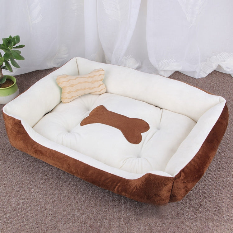 Dog Bone Pattern Big Soft Warm Kennel Pet Dog Cat Mat Blanket, Size: L, 80Ã—60Ã—15cm