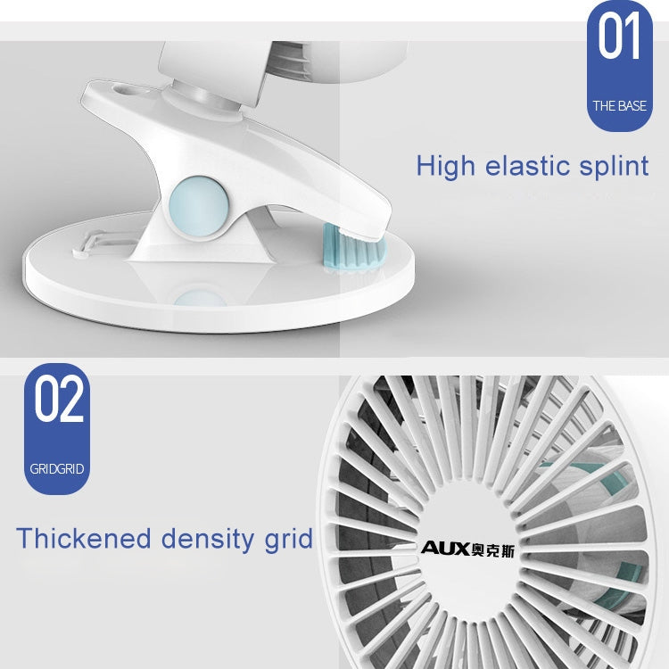 Desktop Hang 360 Degree Rotation 2 Speeds Mute USB Cooling Clip Personal Fan
