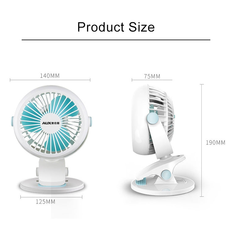 Desktop Hang 360 Degree Rotation 2 Speeds Mute USB Cooling Clip Personal Fan