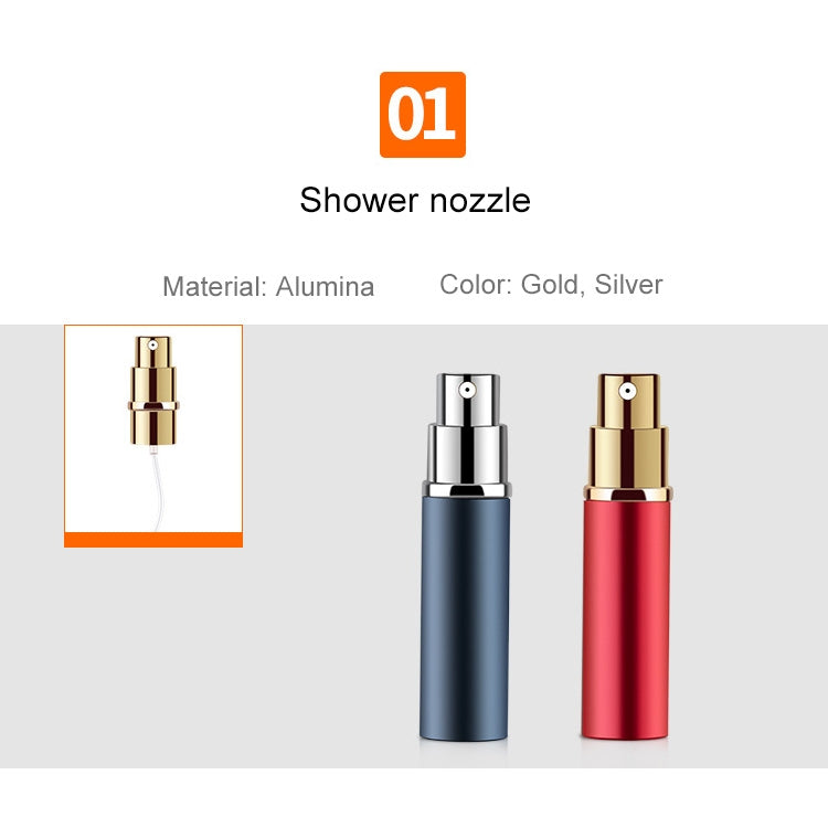 5 PCS Portable Mini Refillable Glass Perfume Fine Mist Atomizers with Metallic Exterior, 5ml