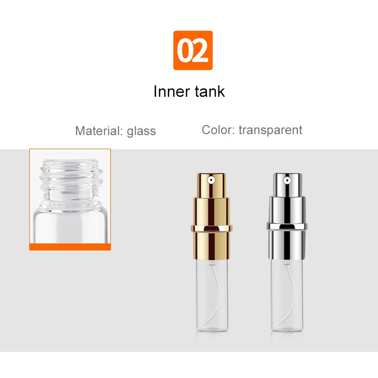 5 PCS Portable Mini Refillable Glass Perfume Fine Mist Atomizers with Metallic Exterior, 5ml