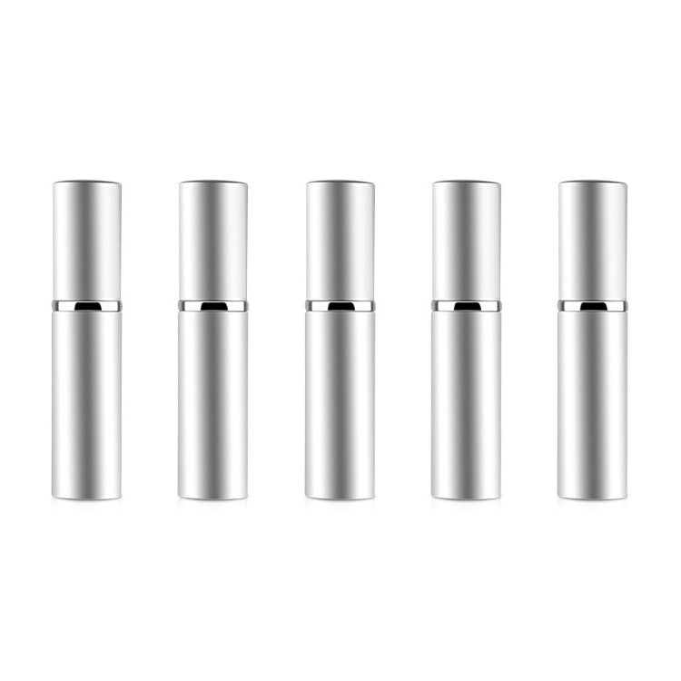 5 PCS Portable Mini Refillable Glass Perfume Fine Mist Atomizers with Metallic Exterior, 5ml