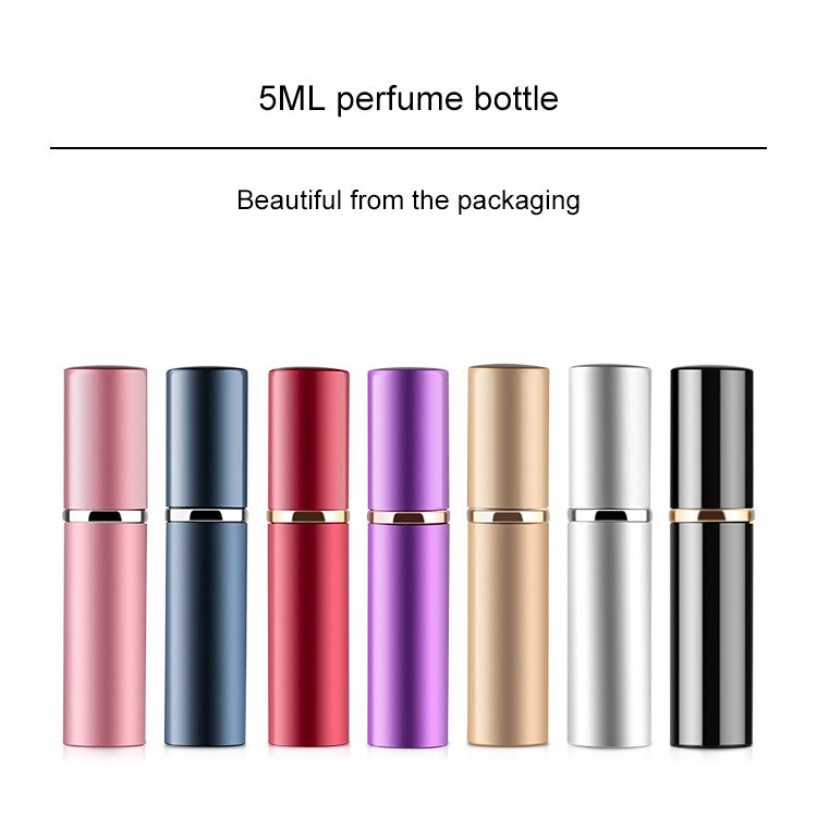 5 PCS Portable Mini Refillable Glass Perfume Fine Mist Atomizers with Metallic Exterior, 5ml