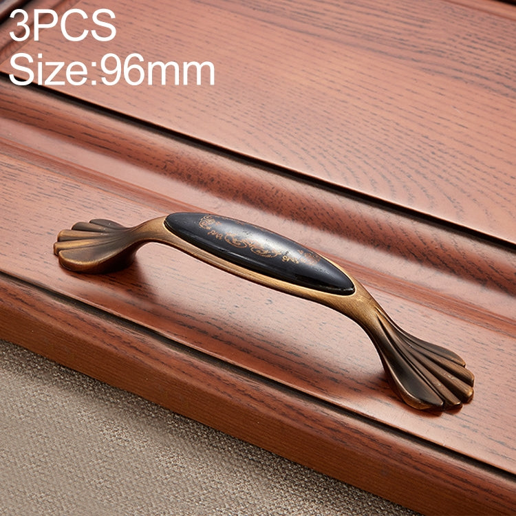 3 PCS 5026_96 Coffee Black Classic Gold Zinc Alloy Ceramic Cyan Cabinet Drawer Handle