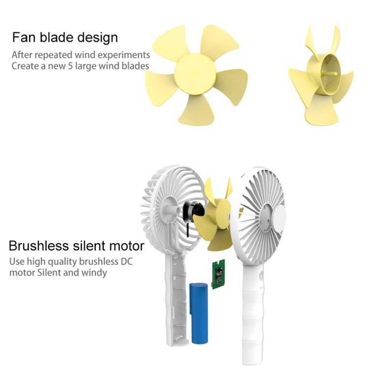 WT-F13 Bamboo Design 2000 mAh Mini Portable Fan with 3 Speed Control