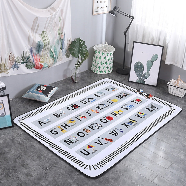 Letter Pattern Rectangular Polyester Anti-skid Household Carpet Yoga Mat, Size: 200cm x 150cm
