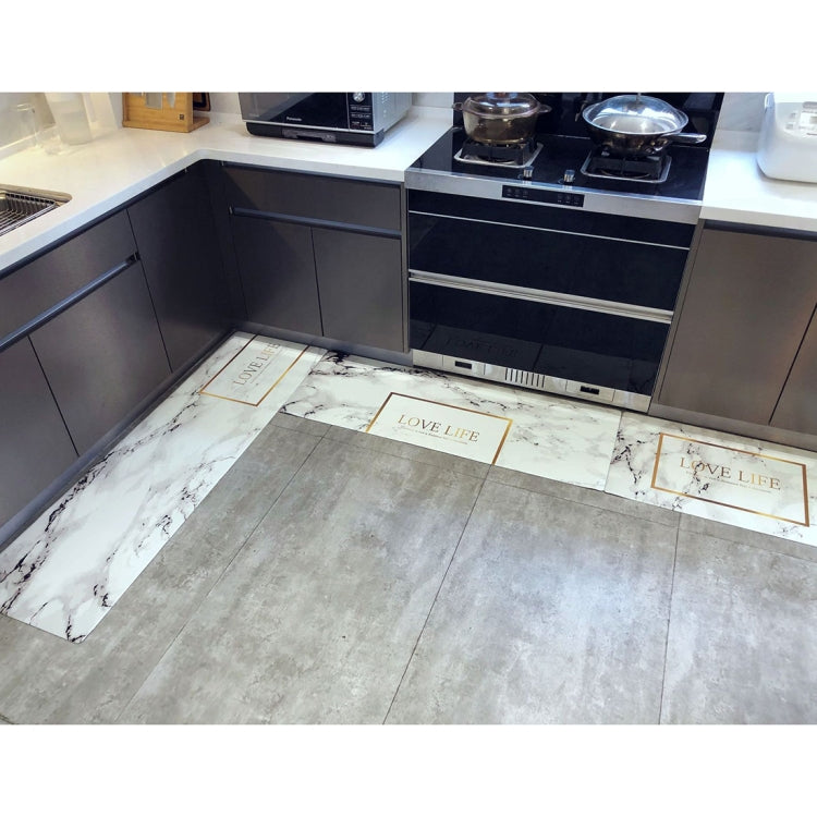 Platinum Marble Pattern Rectangular Bathroom PVC Pad Anti-skid Household Foot Carpet, Size: 75 x 45cm