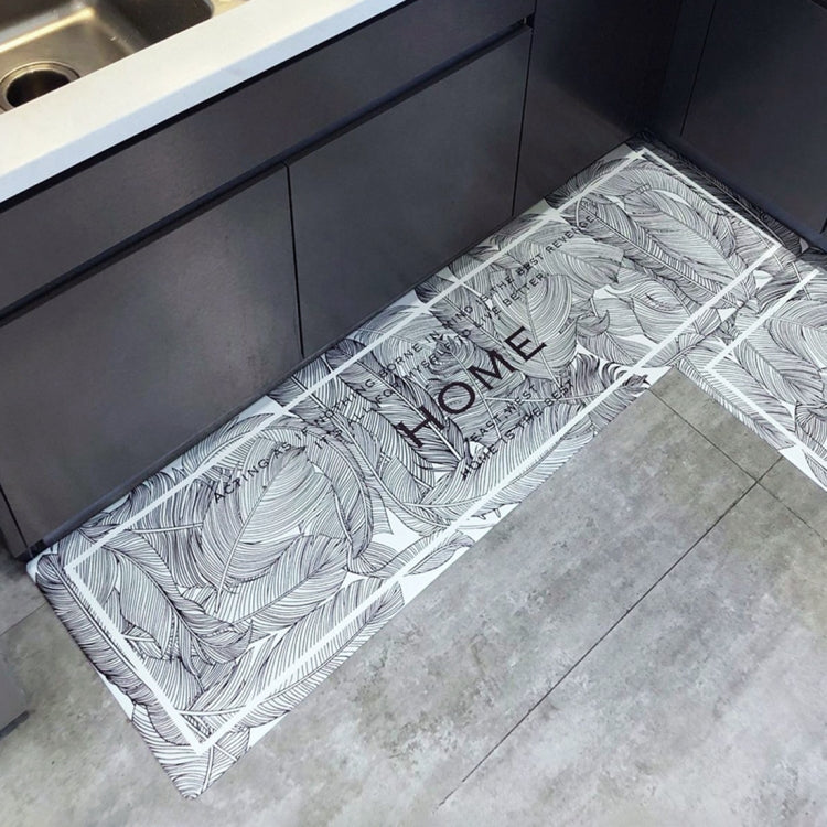 Black and White Forest Pattern Rectangular Bathroom PVC Pad Anti-skid Household Foot Carpet, Size: 150 x 45cm