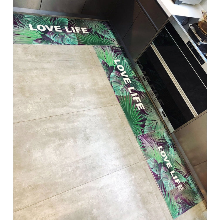 Green Life Pattern Rectangular Bathroom PVC Pad Anti-skid Household Foot Carpet, Size: 75 x 45cm