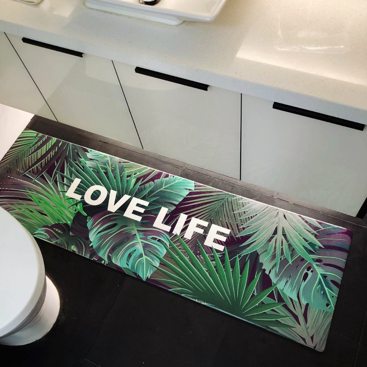 Green Life Pattern Rectangular Bathroom PVC Pad Anti-skid Household Foot Carpet, Size: 150 x 45cm
