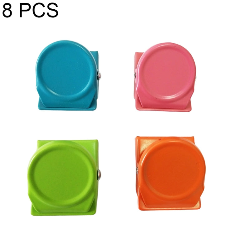 8 PCS Creative Color Metal Magnet Clip Strong Iron Clip Notes Letter Paper Clip Office Bind, Random Color Delivery