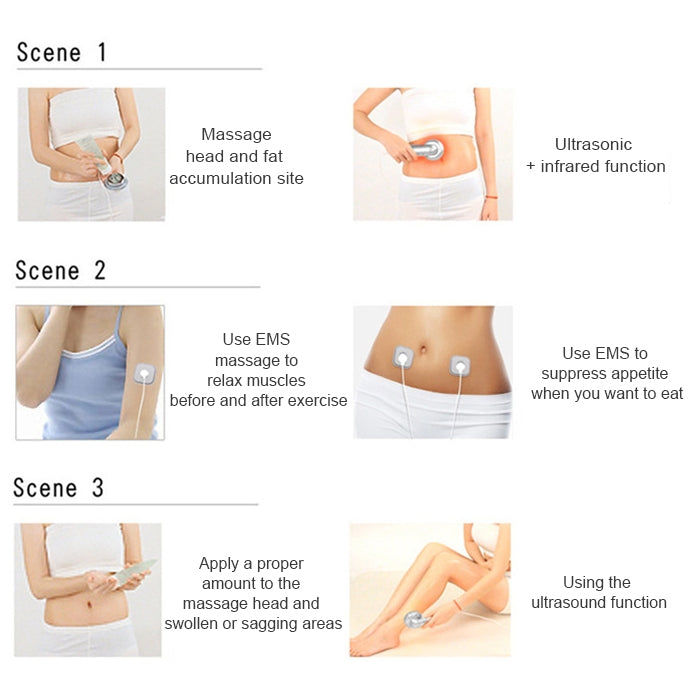 TM-3050 Ultrasonic Infrared Electric Slimming Shaped Body Beauty Device Vibration Massager