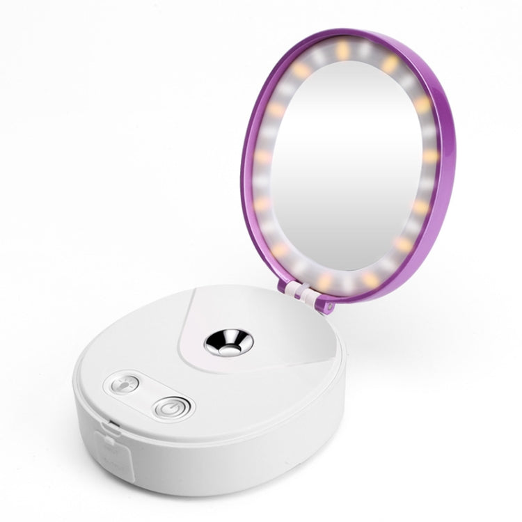 4 in 1 Portable Nano Mist Beauty Facial Cool Sprayer Face Steaming Device Automatic Alcohol Sprayer with Makeup Mirror & LED Beauty Light & Mobile Charger Function