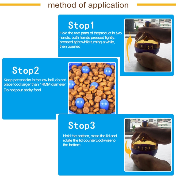 Pets Tumbler Leakage Food Ball Cat Training Exercise Fun Bowl Toys, Size: 9*6cm