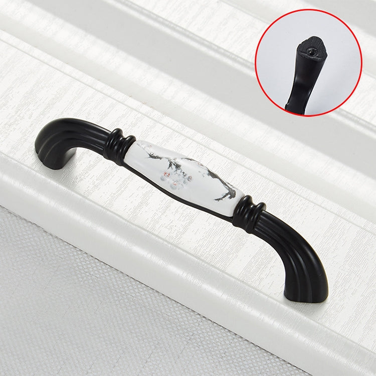 5 PCS 5007_96 Matte Black Ink Plum Zinc Alloy Ceramic Cabinet Handle