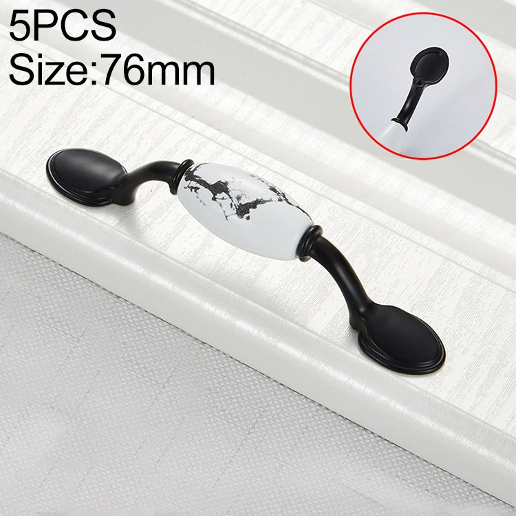 5 PCS 5018_76 Matte Black Ink Plum Zinc Alloy Ceramic Cabinet Handle