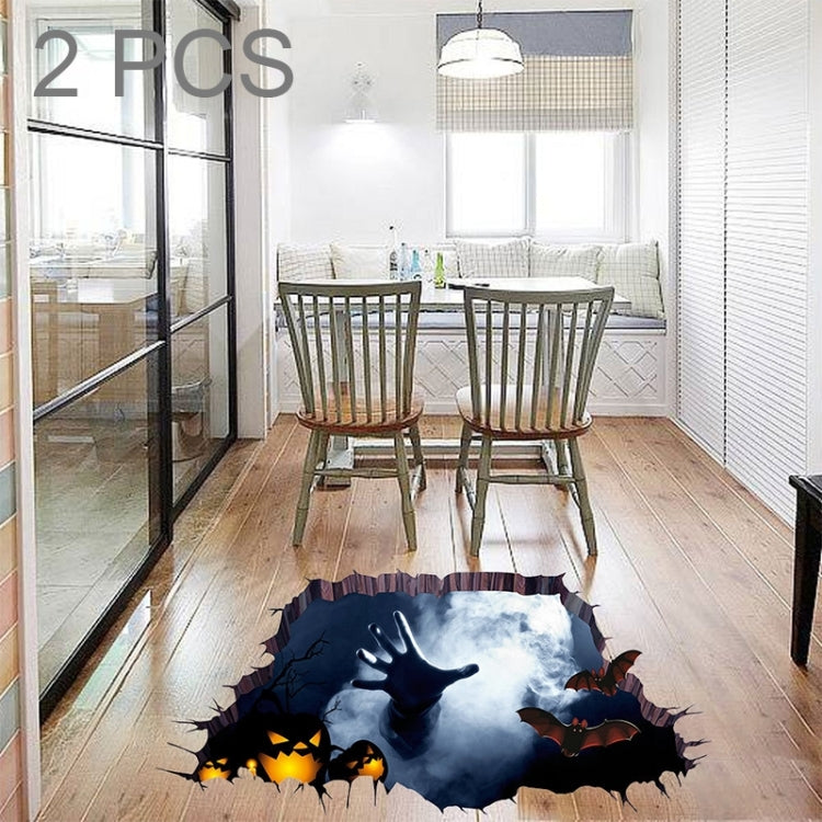 2 PCS Halloween Decoration 3D Horror Wall Sticker  Living Room Bedroom Decoration Supplies, Random Style Delivery, Size: 34 * 75cm