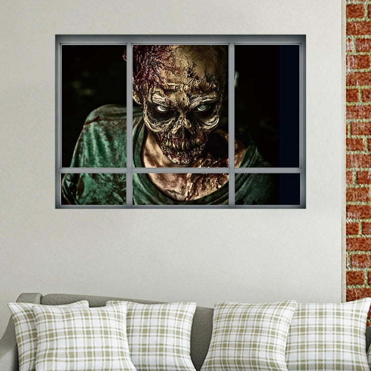 Creative 3D Fake Windows Wall Stickers Halloween Zombie Stickers Living Room Bedroom Decoration Supplies, Size: 48.5 * 68cm