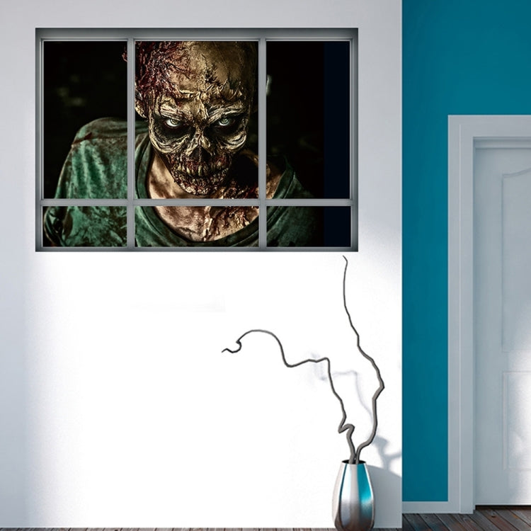 Creative 3D Fake Windows Wall Stickers Halloween Zombie Stickers Living Room Bedroom Decoration Supplies, Size: 48.5 * 68cm