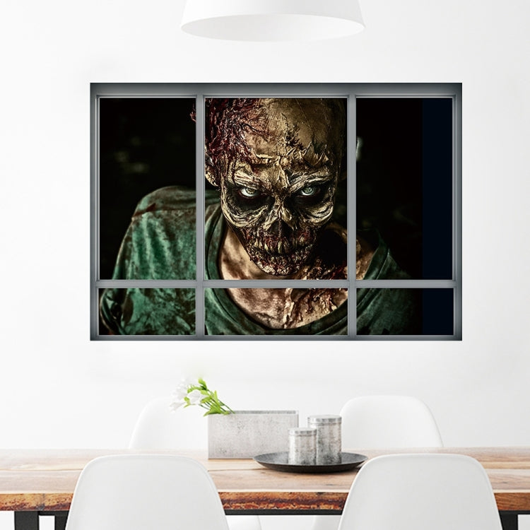 Creative 3D Fake Windows Wall Stickers Halloween Zombie Stickers Living Room Bedroom Decoration Supplies, Size: 48.5 * 68cm