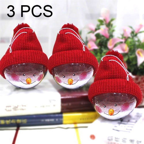 3 PCS Hang Ornament Christmas Snowman Balls