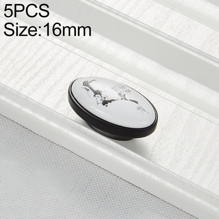 5 PCS 5049_16 Matte Black Ink Plum Zinc Alloy Ceramic Cabinet Handle