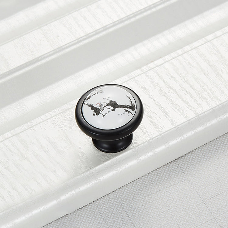 5 PCS 5089 Single Hole Matte Black Ink Plum Zinc Alloy Ceramic Cabinet Handle