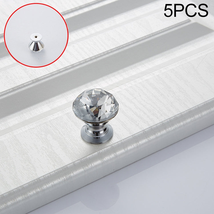 5 PCS 8103 Single Bright Chrome Diamond Drawer Cabinet Tea Table Handle