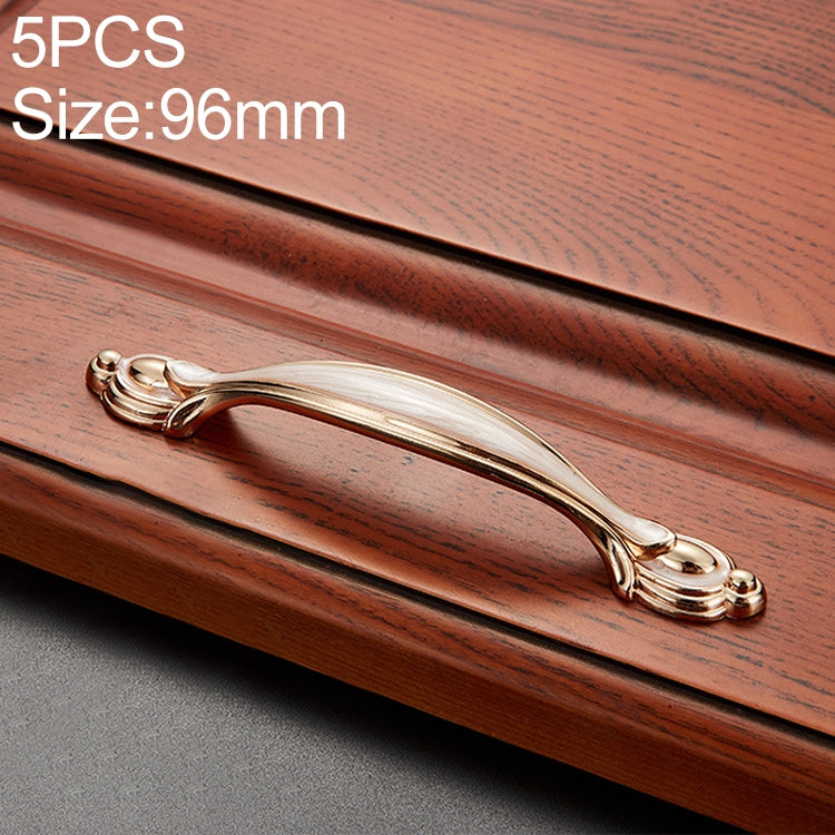 5 PCS 6606-96 White Amber Drawer Cabinet Door Single Hole Handle