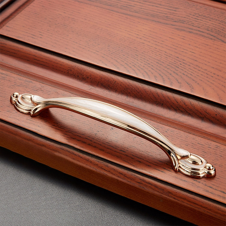 5 PCS 6606-128 White Amber Drawer Cabinet Door Single Hole Handle