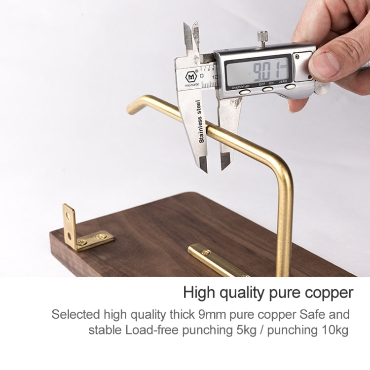 Creative Solid Wooden Mobile Phone Shelf Toilet Paper Roll Shelf without Punching, Black walnut