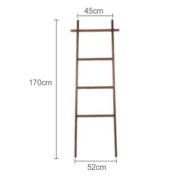 Solid Wood Creative Landing Ladder Clothes Hat Rack,Size: 170x45x52cm, Black Walnut