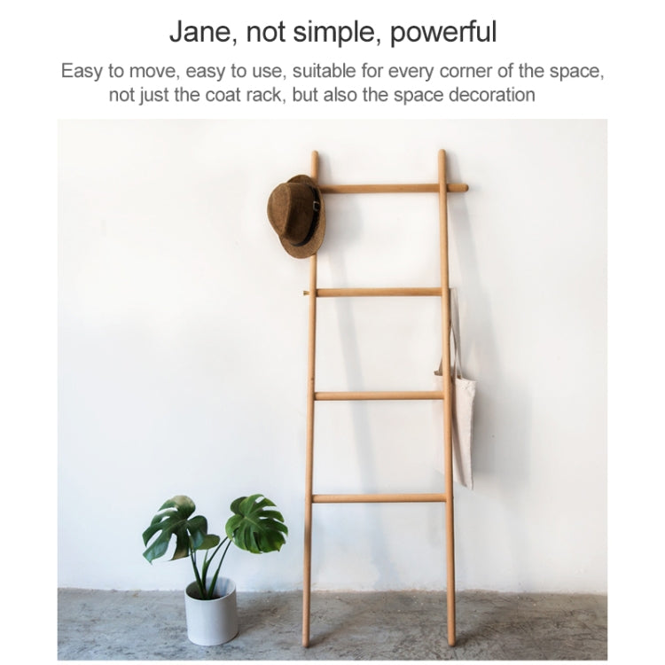 Solid Wood Creative Landing Ladder Clothes Hat Rack,Size: 170x45x52cm, Black Walnut