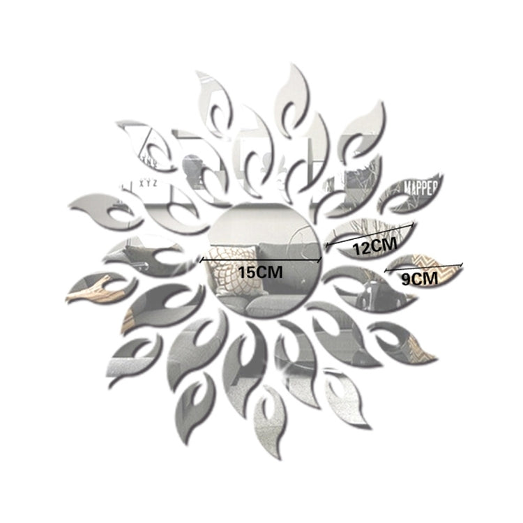 Sunflower Mirror Wall Sticker Bedroom Living Room Decoration Wall Stickers