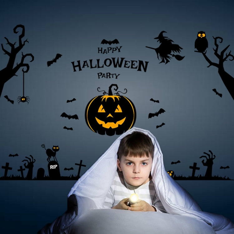 Halloween Wall Stickers Haunted House Spirit Pumpkin Lamp Wall Stickers Display Window  Decoration Sticker Set