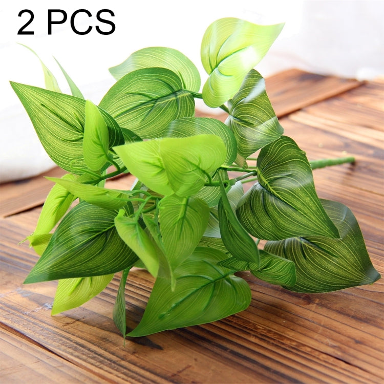 2 PCS Artificial Plants For Plastic Flowers Household Store Supplies Decoration Chicken Heart Leaf
