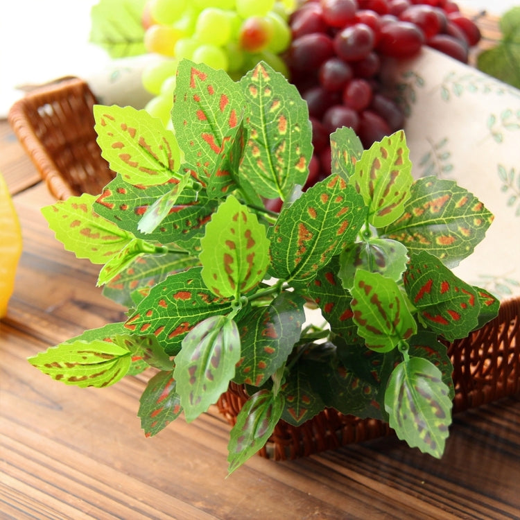 2 PCS Artificial Plants For Plastic Flowers Household Store Supplies Decoration Red Green Leaf