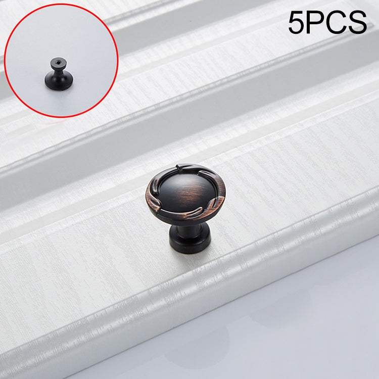 5 PCS 6510-Single Black Red Ancient Drawer Cabinet Door Single Grain Single Processor Handle